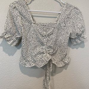 Ruche animal print top